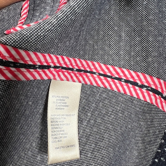 Rafaella Blazer Blue White Print Unlined Long Sleeve Jacket All-Seasons Sz M Med - Picture 9 of 11